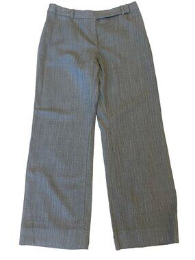 Ann Taylor Loft 99% Wool Striped Trouser - Grey Pinstripe Wide Leg Pant - Sz [6]